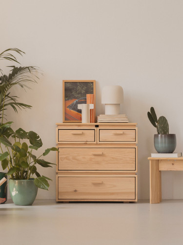 Cajonera de madera con 4 cajones 78x77 LIBE | LUFE