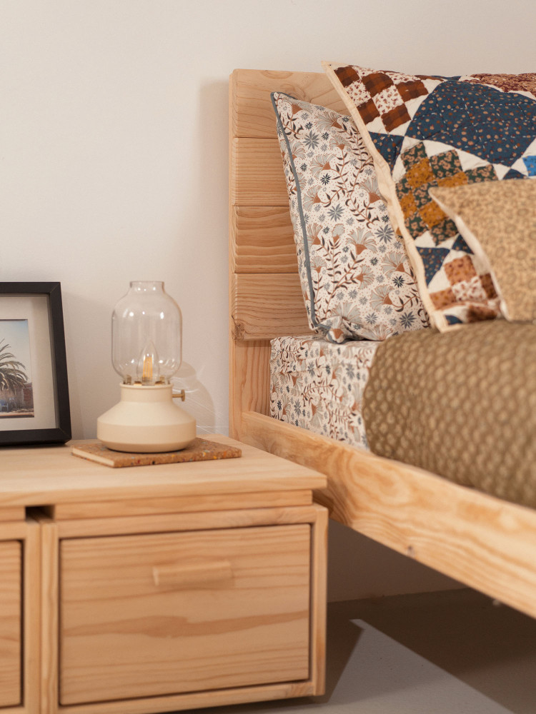 Cama TESTA individual de 90 cm de madera | LUFE 2