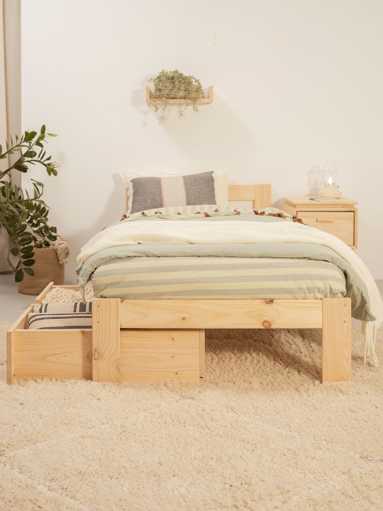 Cama LORE individual 80 con cajones 2