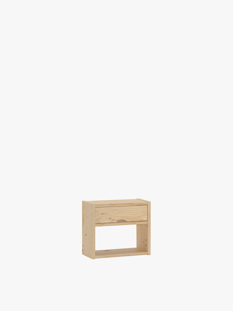Mesita de noche de madera con puerta abatible | LUFE