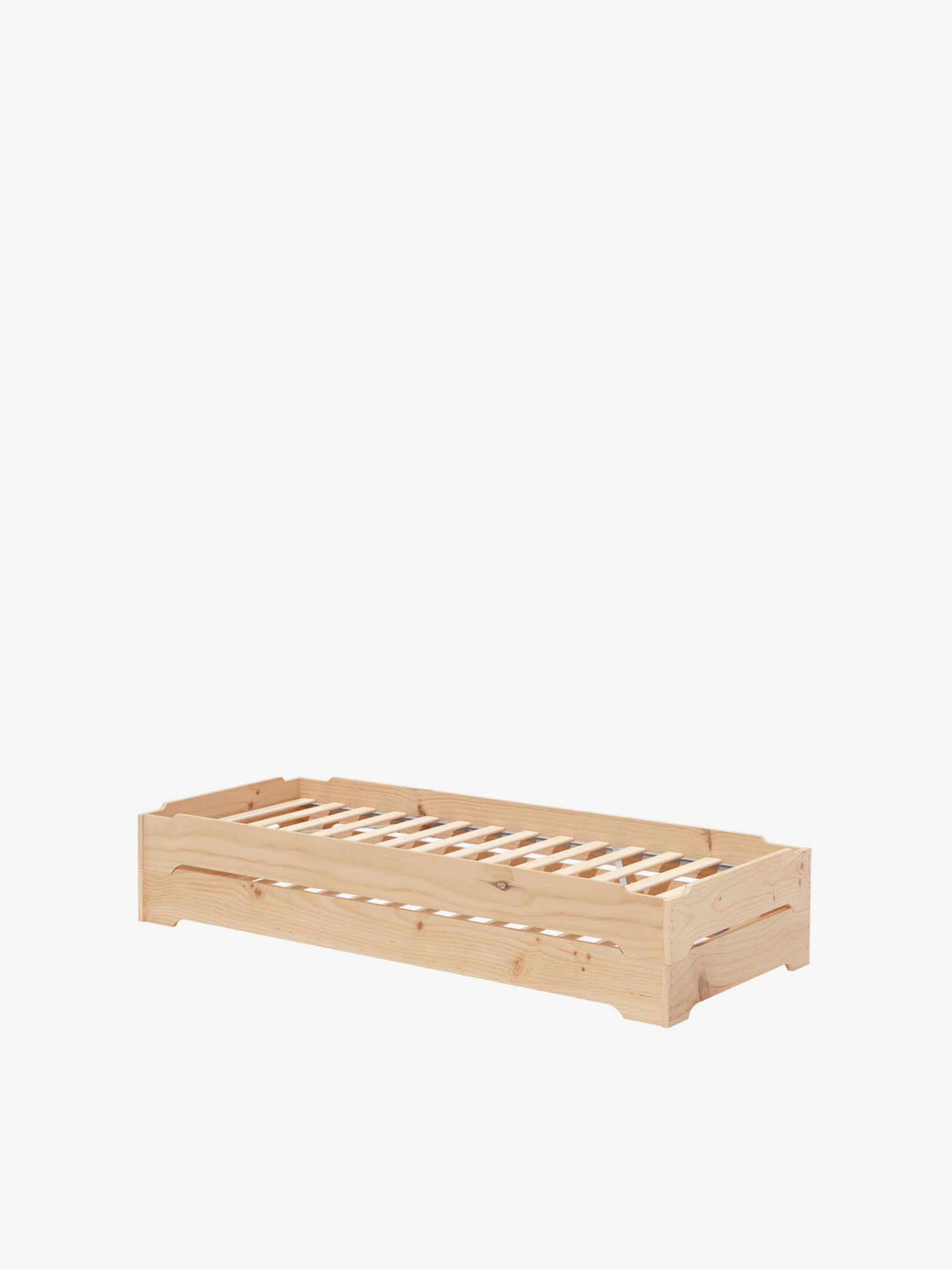 Pack de dos camas montessori apilables individuales de 90 cm | LUFE