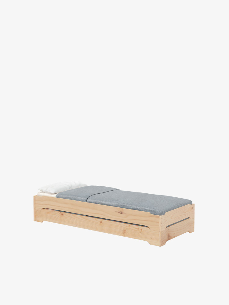 Pack de dos camas montessori apilables individuales de 90 cm | LUFE