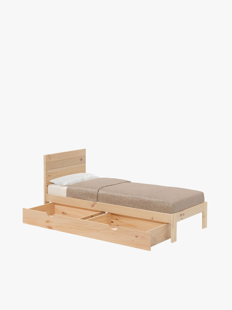 Cama TESTA individual de madera con cajón de 80 cm | LUFE