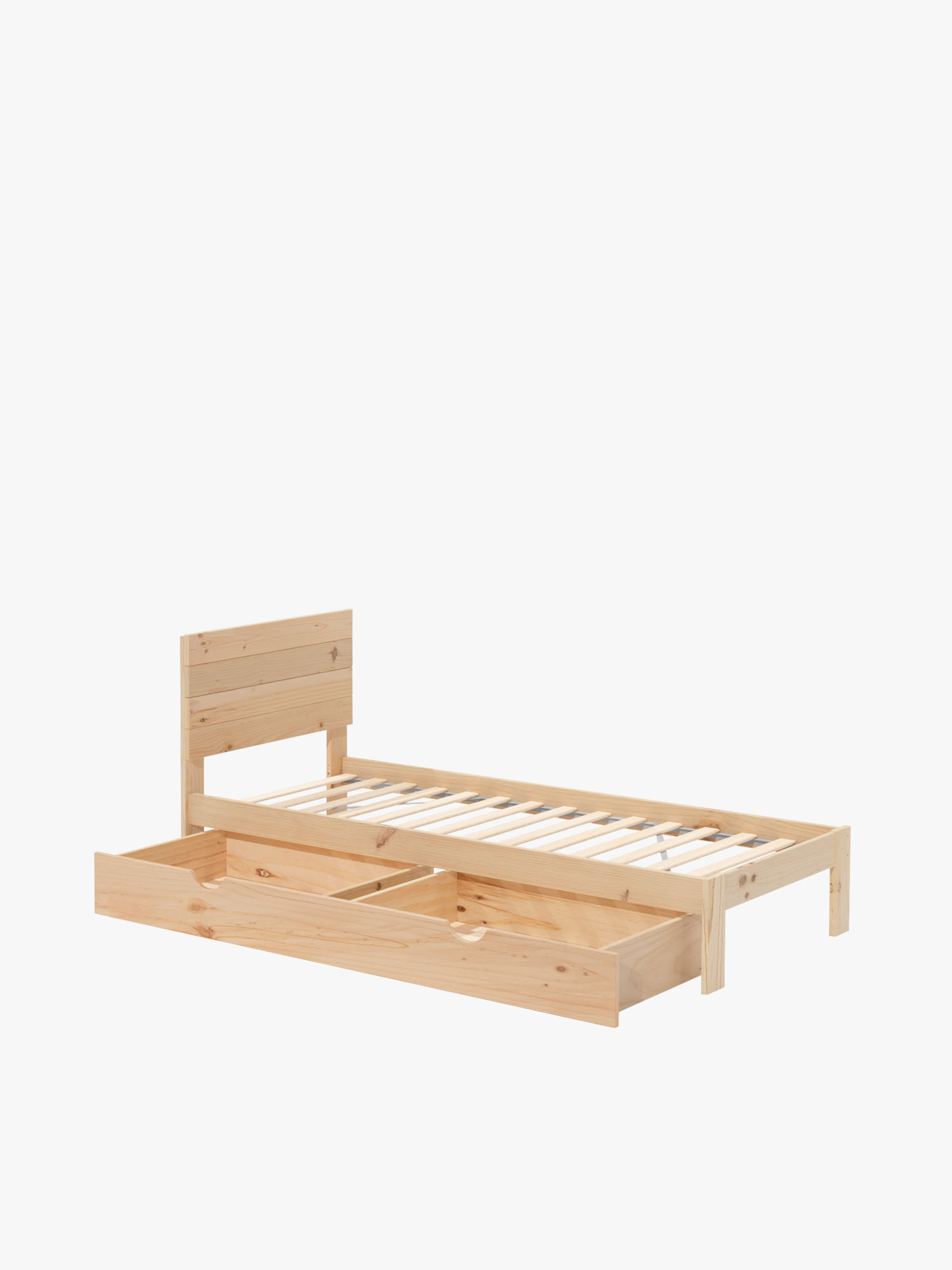 Cama TESTA individual de madera con cajón de 80 cm | LUFE