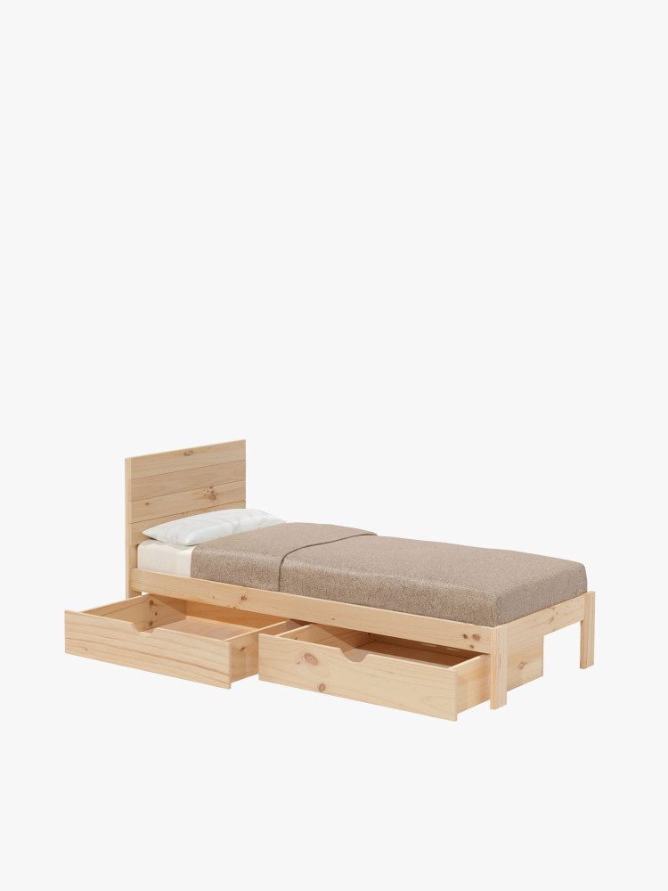 Cama TESTA individual de 90 cm con cajones | LUFE
