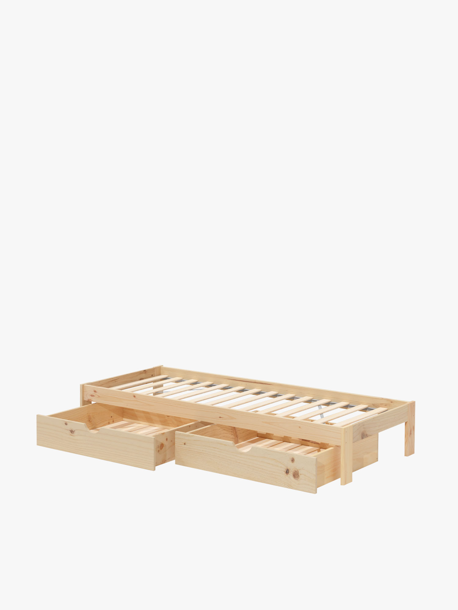 Cama BASO individual de 90 cm de madera con cajones | LUFE