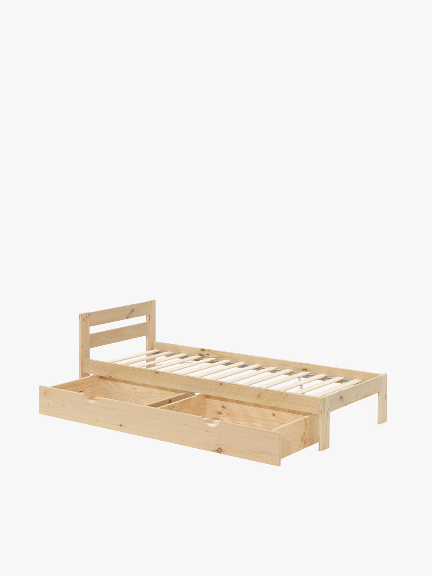 Cama LORE individual de madera con cajón de 80 cm | LUFE