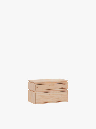 Mesita de noche de madera 2 cajones 78x49 LIBE | LUFE