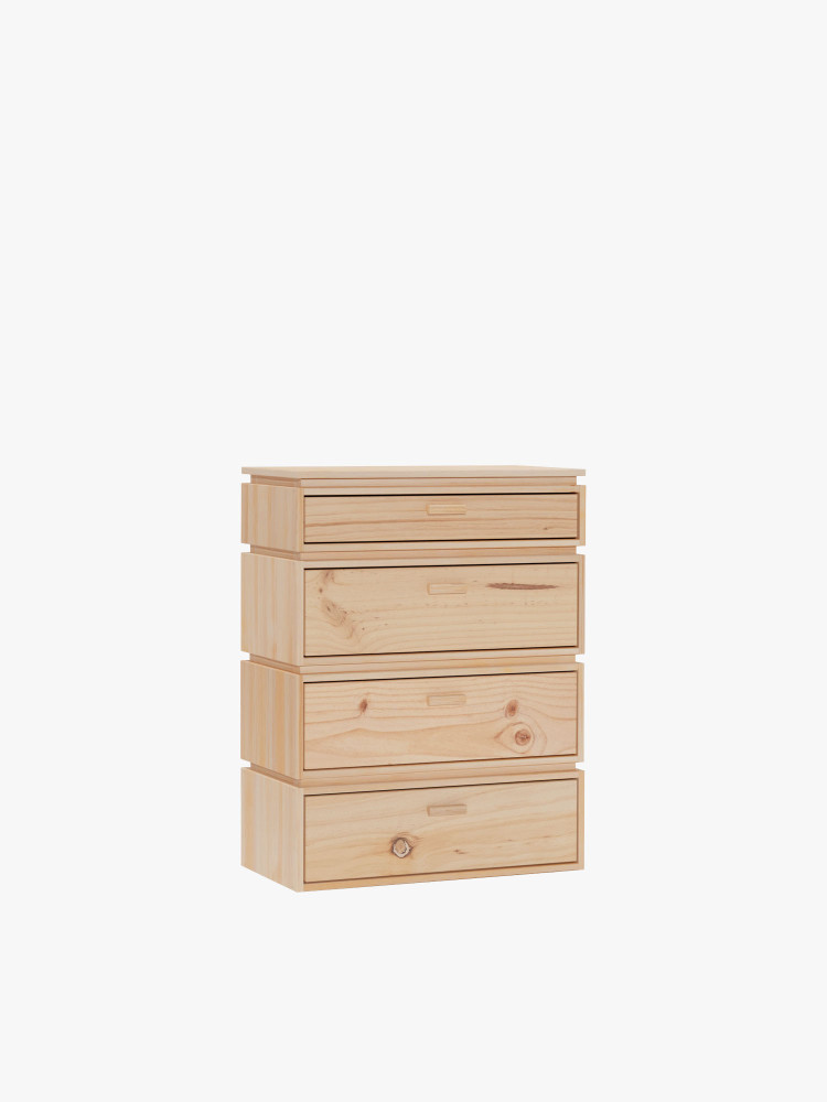 Cómoda de madera con 4 cajones 78x105 LIBE | LUFE