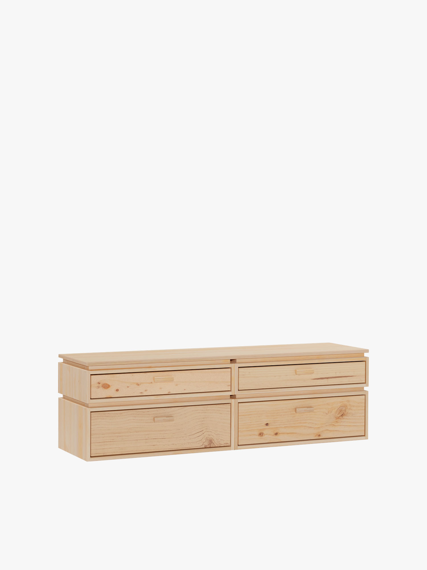 Cómoda doble de madera con 4 cajones 157x49 LIBE | LUFE
