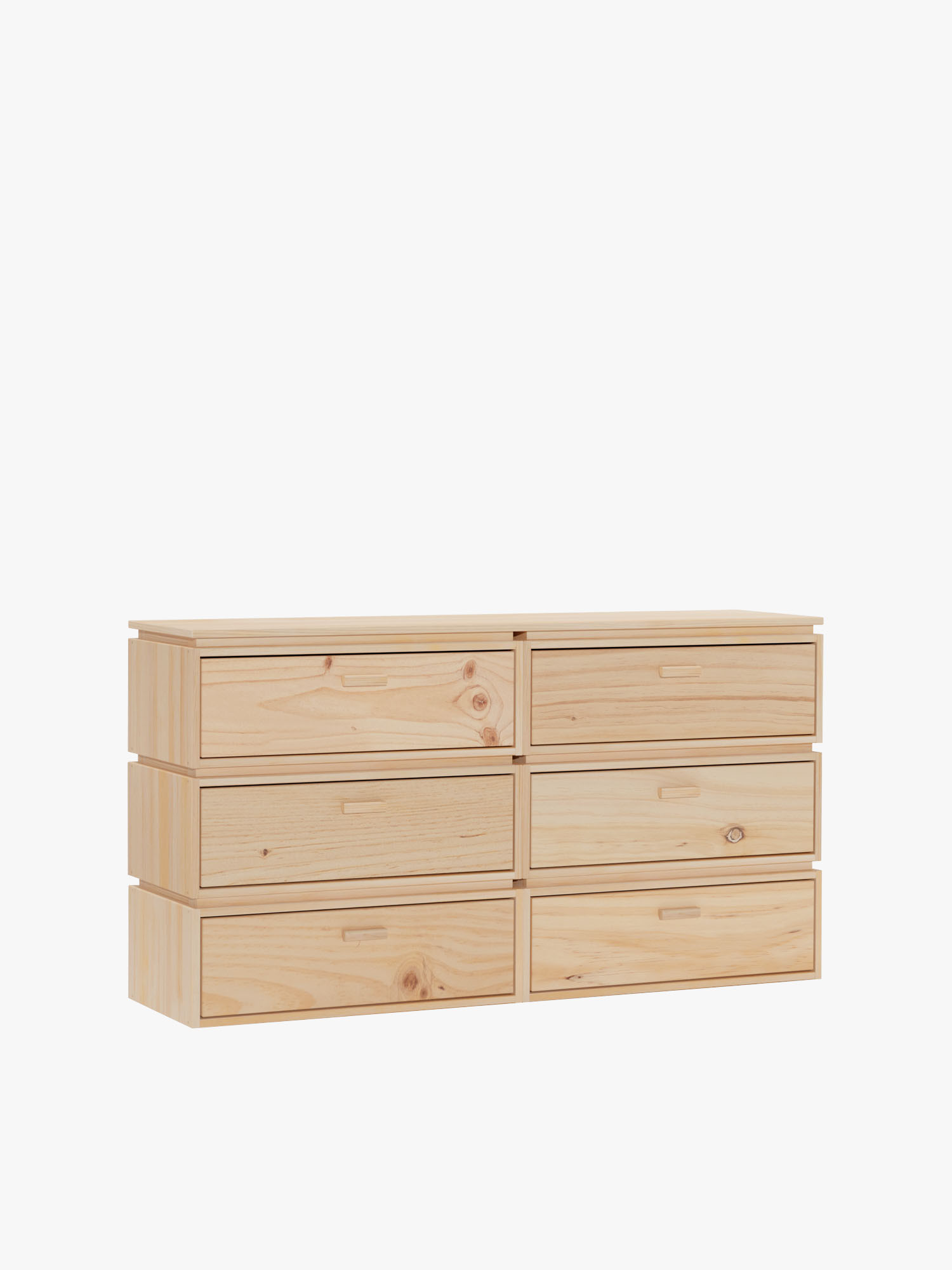 Cómoda doble de madera con 6 cajones 157x87 LIBE | LUFE