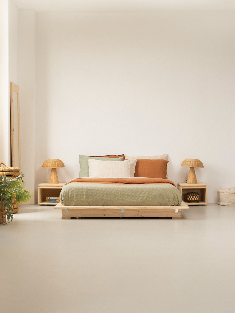 Cama tatami 140 japonesa de madera de pino maciza | LUFE 2