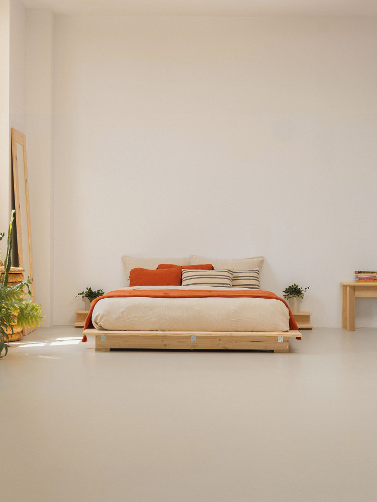 Cama tatami 140 japonesa con mesitas de noche | LUFE 2