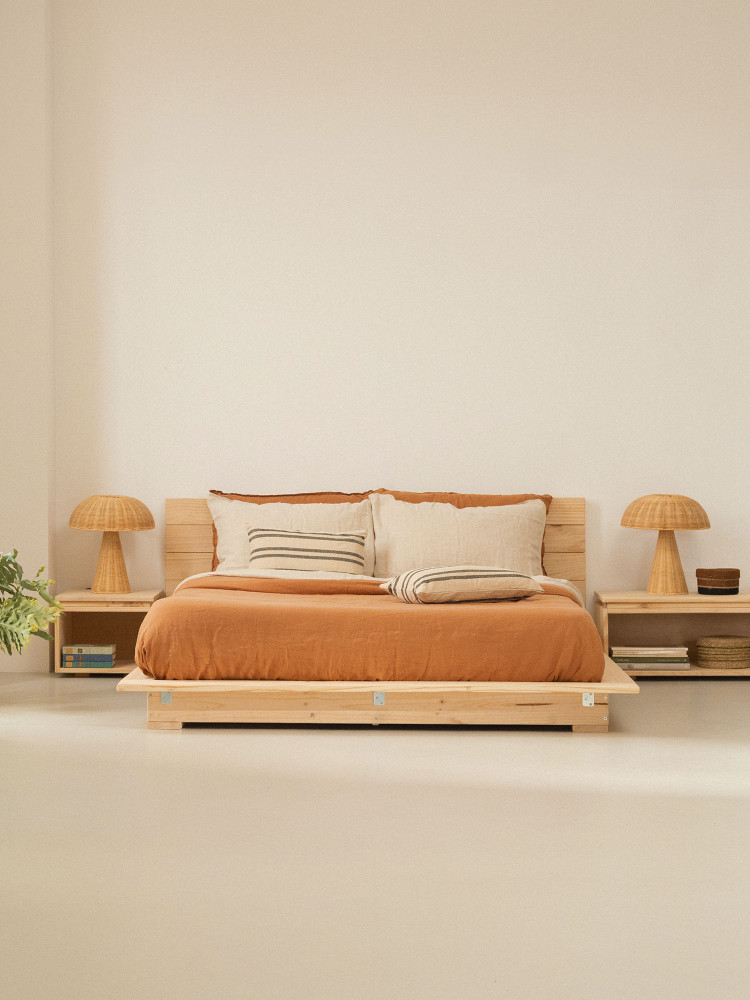 Cama tatami 140 japonesa con cabecero de pared | LUFE 2