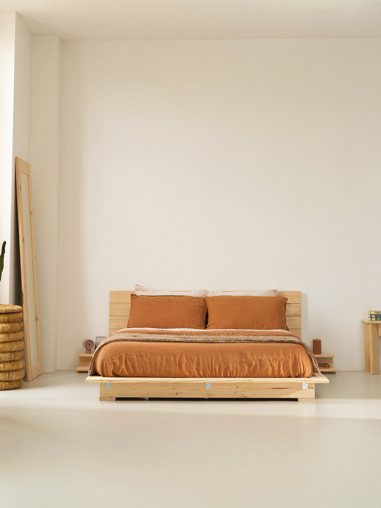 Cama tatami 160 japonesa con mesitas y cabecero | LUFE 2