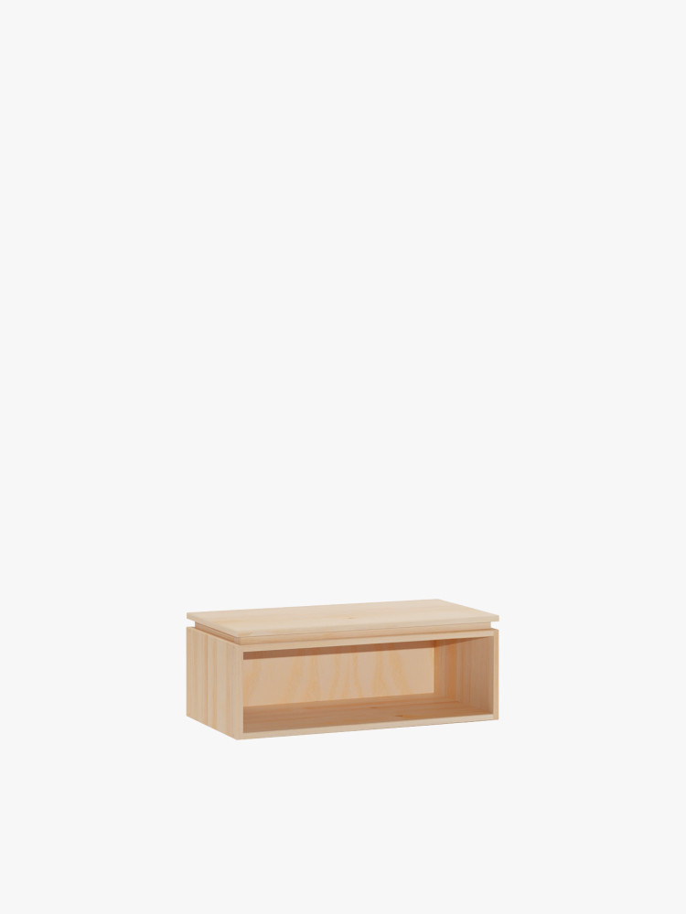 Mesita de noche con hueco de madera natural | LUFE