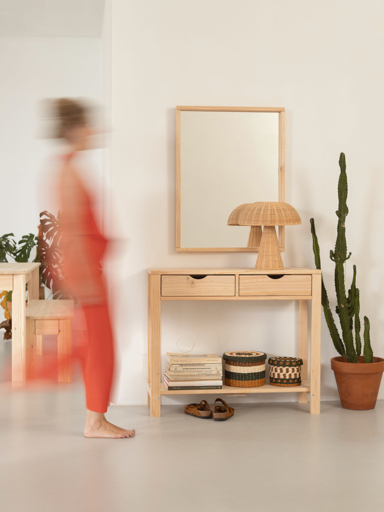 Espejo de pared de madera GOI | LUFE 2