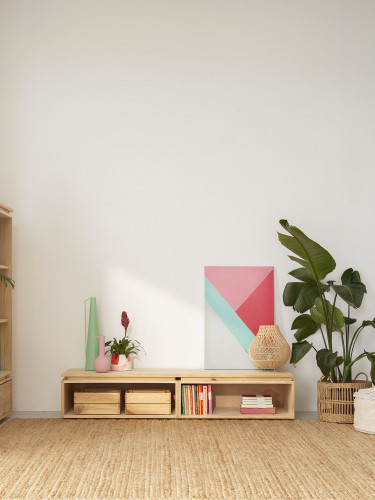 Mueble bajo de TV de madera ecológica y natural | LUFE