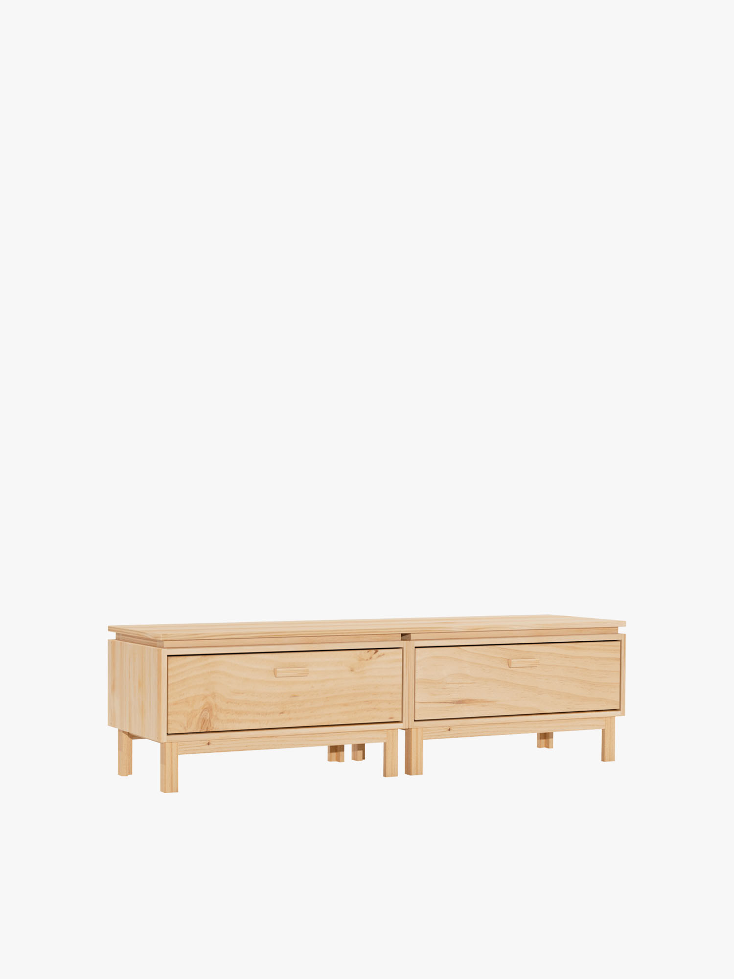 Mueble TV de madera natural con patas AIKA | LUFE