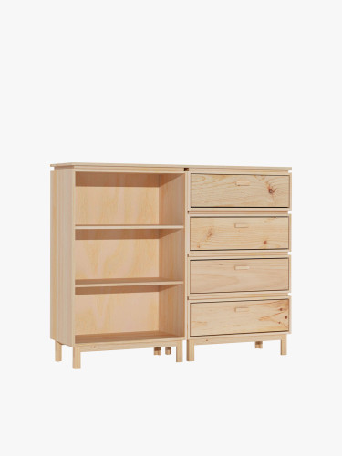 Muebles aparador con estanterías y armario cerrado | LUFE
