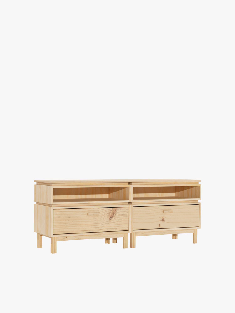 Mueble bajo de TV de madera ecológica y natural | LUFE