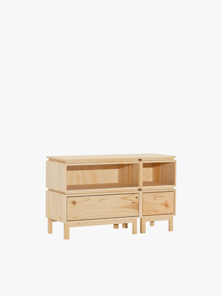 Mueble pequeño de TV de madera ecológica y natural | LUFE