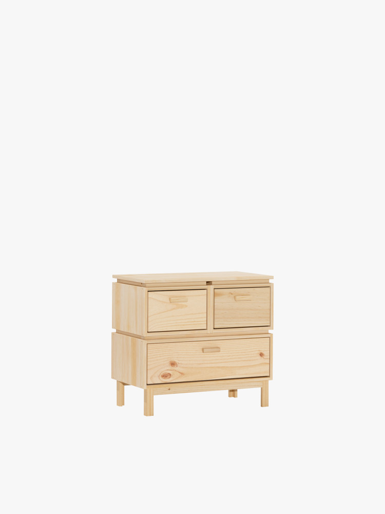 Cajonera de madera con 3 cajones 78x72 AIKA | LUFE