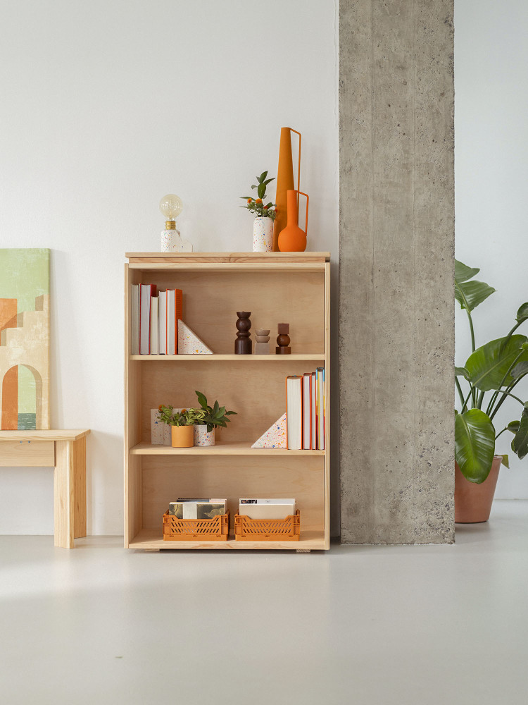 Módulo estantería de madera natural | LUFE 2