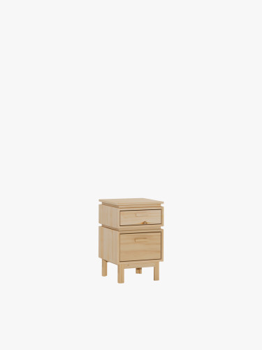 Mesita de noche de madera maciza con cajones