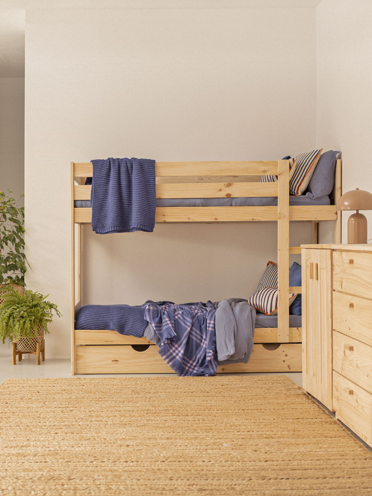 Litera infantil LORE de madera de 80 cm con cajón | LUFE 2