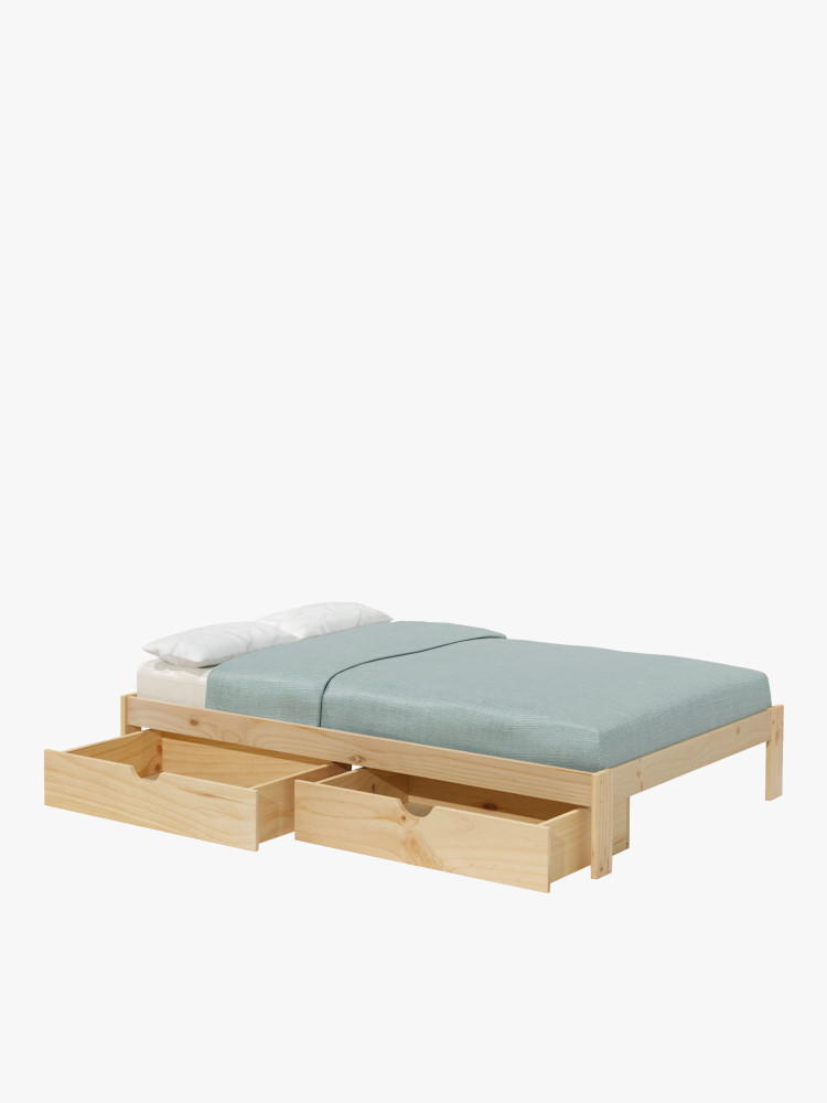 Cama doble BASO 140 cm con cajones | LUFE