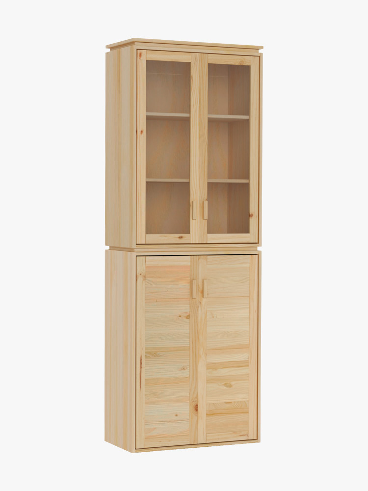 Vitrina alacena alta de madera natural | LUFE