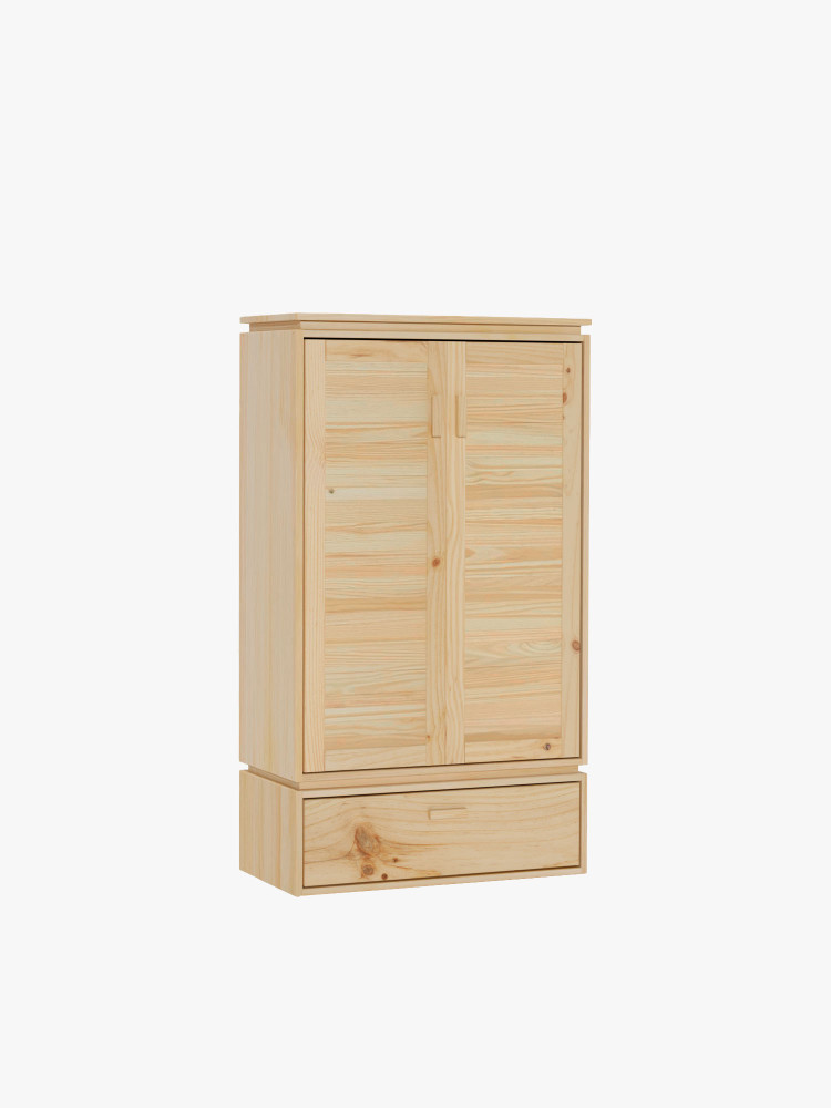 Armario bajo de madera natural con cajón inferior | LUFE
