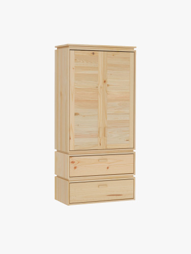 Armario de madera natural con 2 cajones inferiores | LUFE