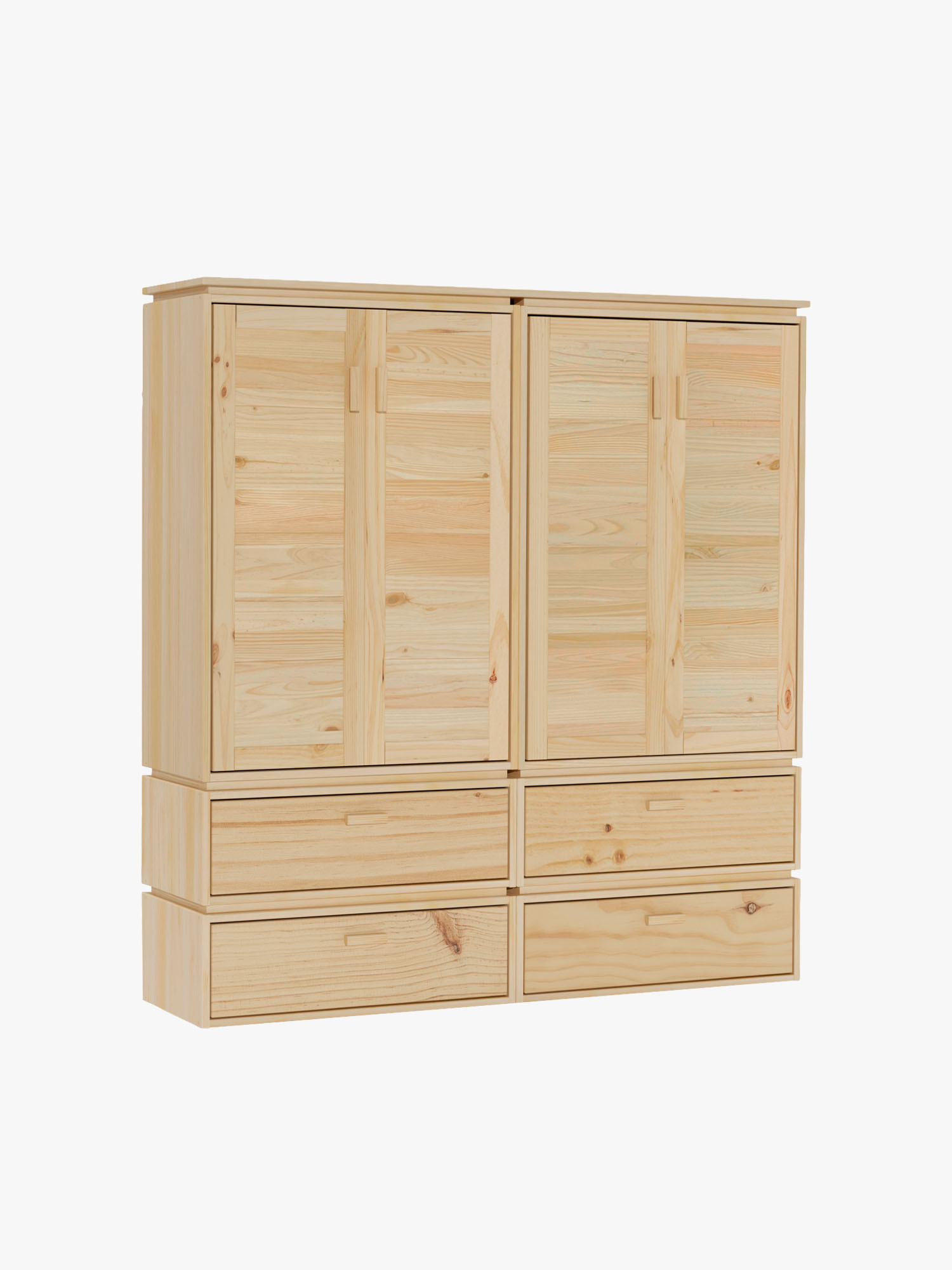 Armario soble de madera natural con 4 cajones | LUFE