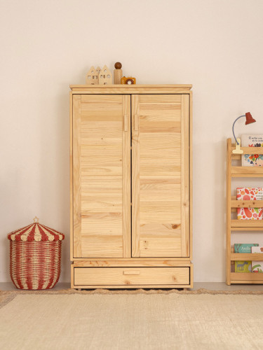 Armario bajo de madera natural con cajón inferior | LUFE