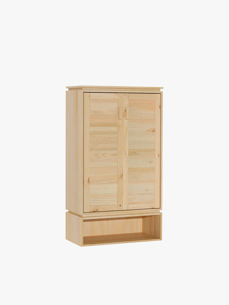 Armario zapatero de madera natural con hueco | LUFE
