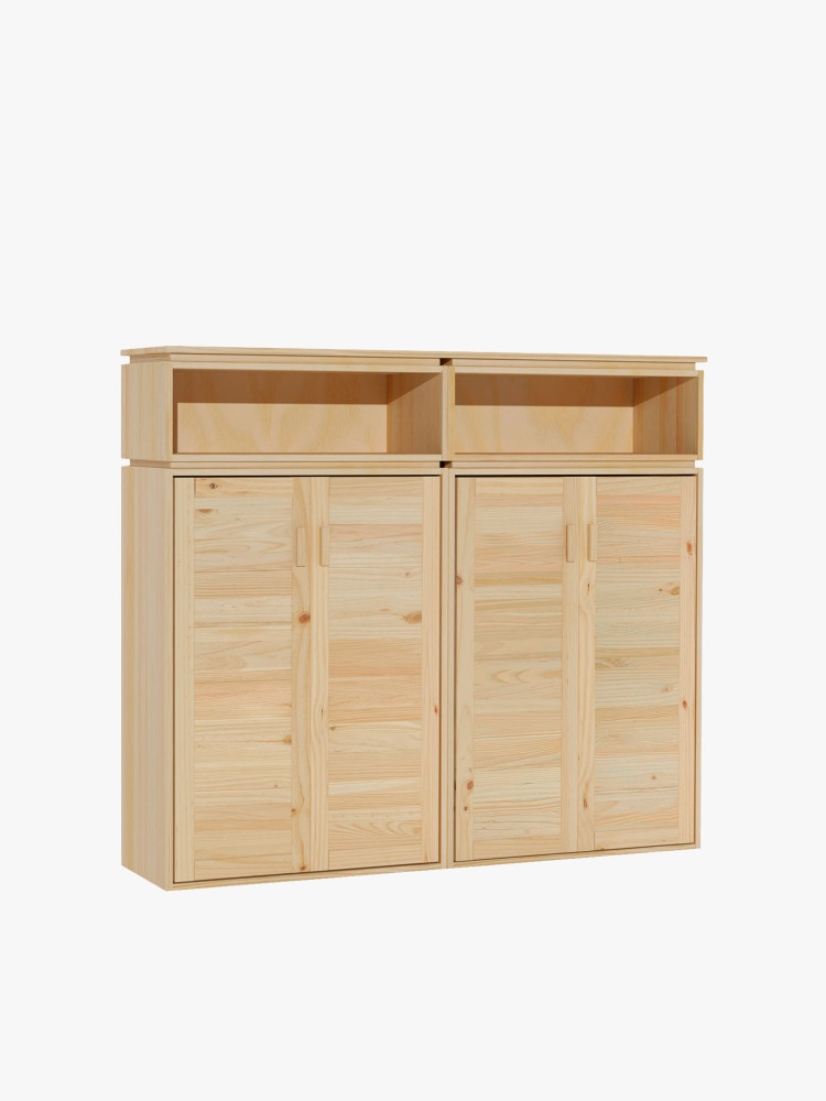 Armario doble para el recibidor de madera natural | LUFE