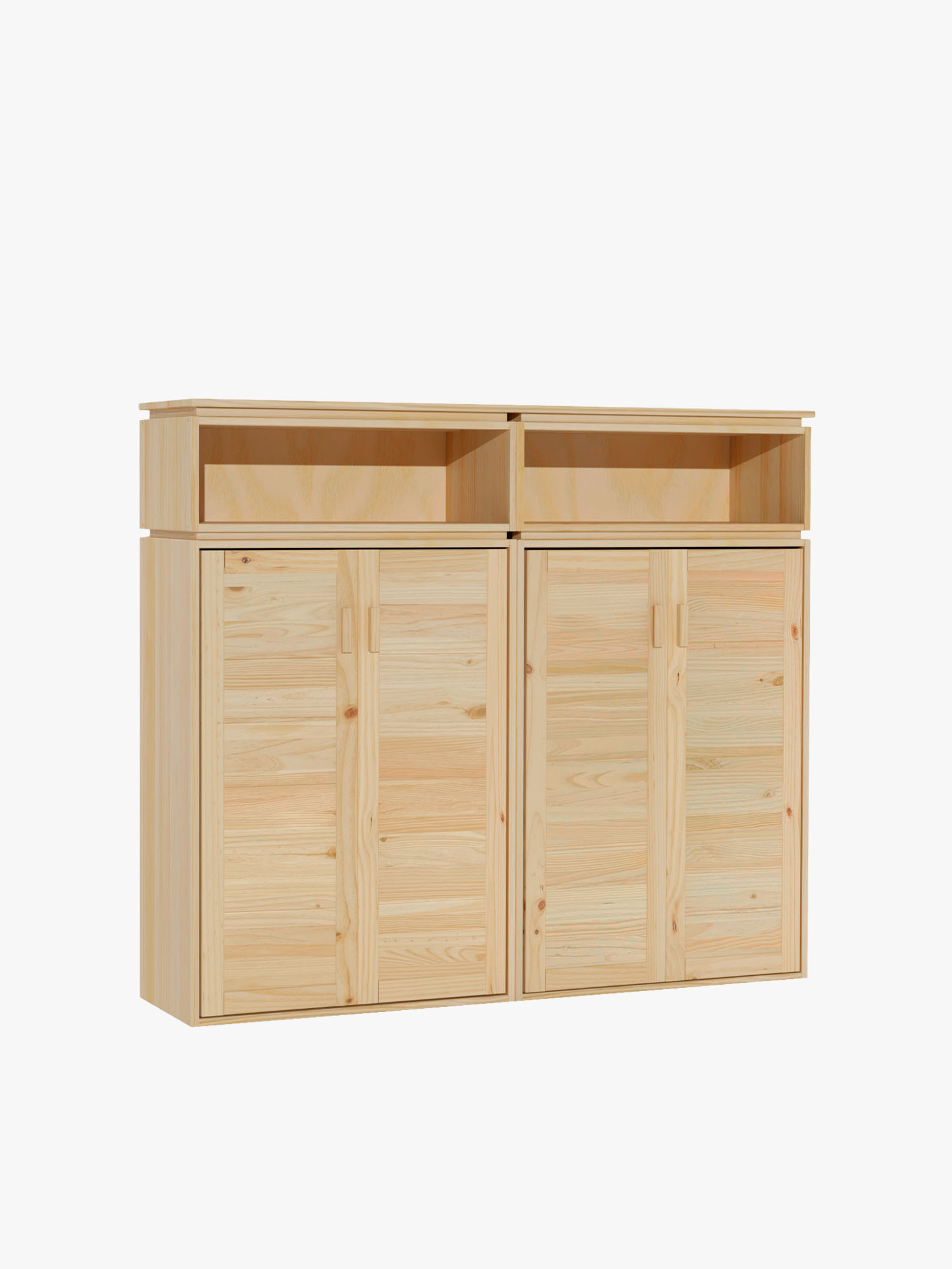 Armario doble para el recibidor de madera natural | LUFE