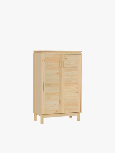 Armario aparador de madera natural con baldas y patas | LUFE