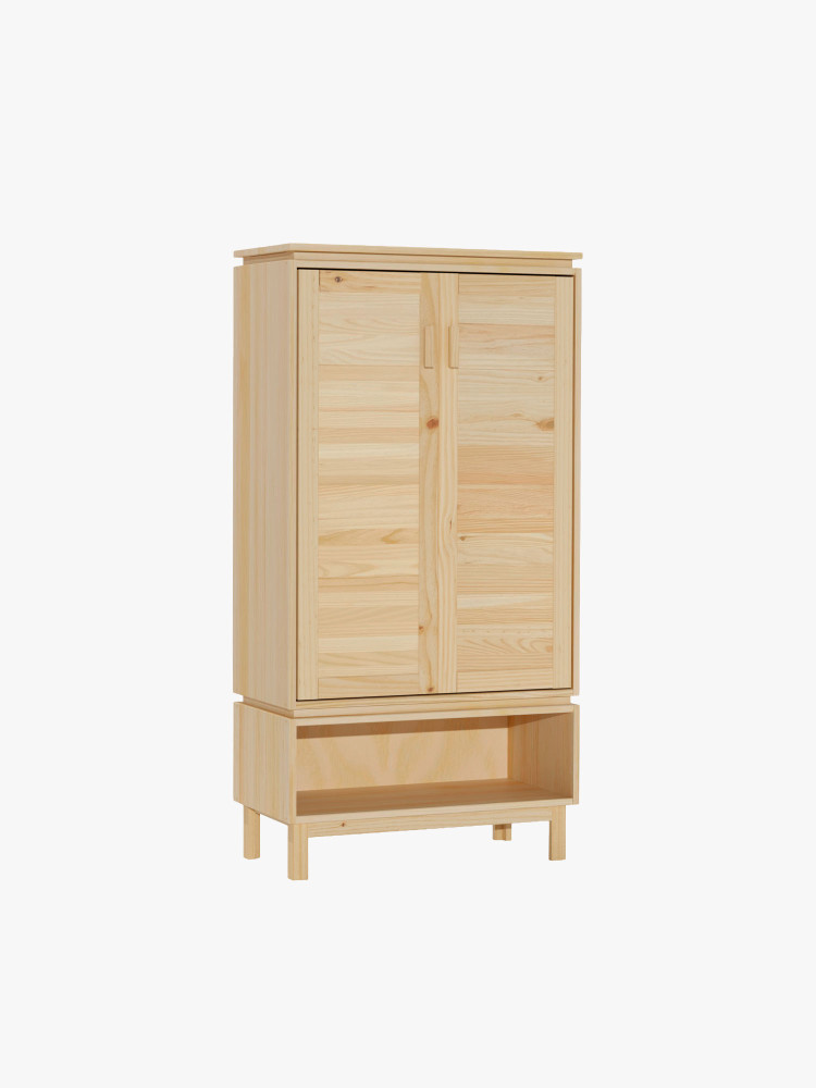 Armario zapatero de madera natural con hueco | LUFE