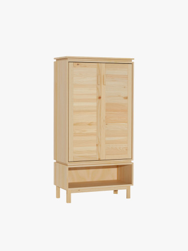 Armario zapatero de madera natural con hueco | LUFE