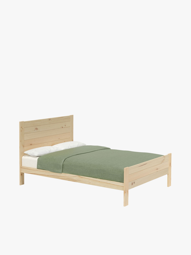 Cama 150 de madera maciza de pino estilo caserío | LUFE