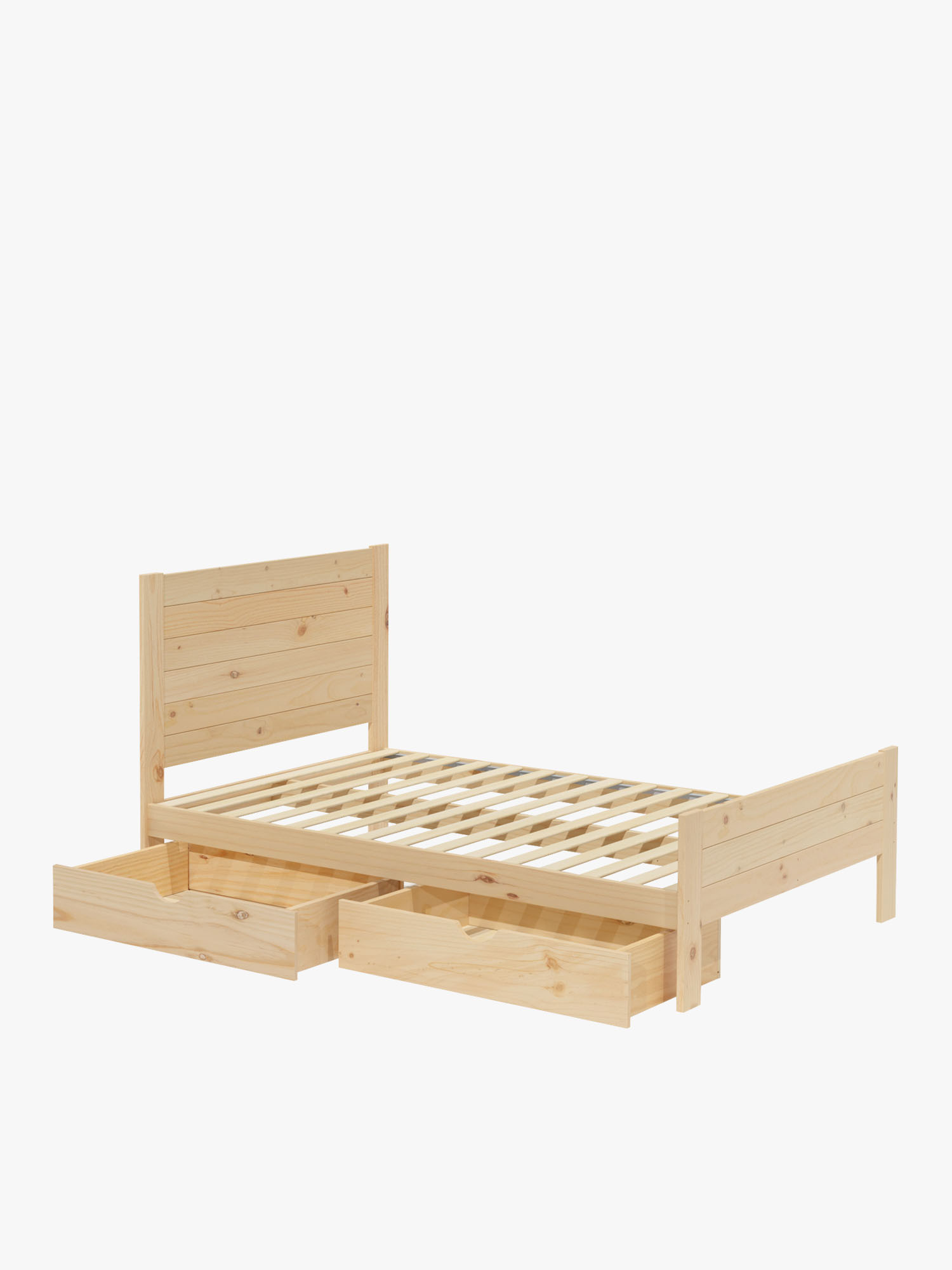 Cama 135 de madera de pino con cajones estilo caserío | LUFE