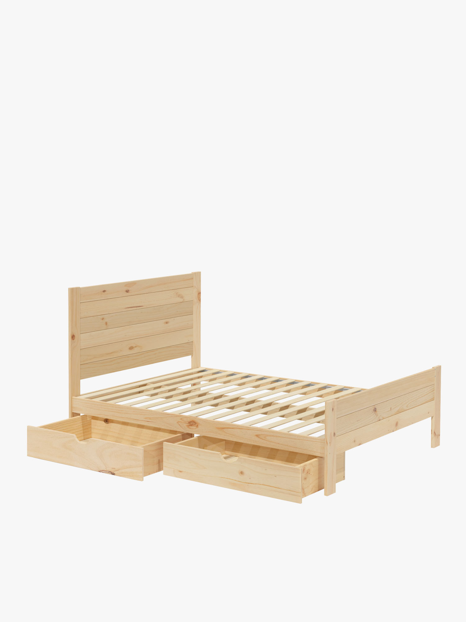 Cama 160 de madera de pino con cajones estilo caserío | LUFE