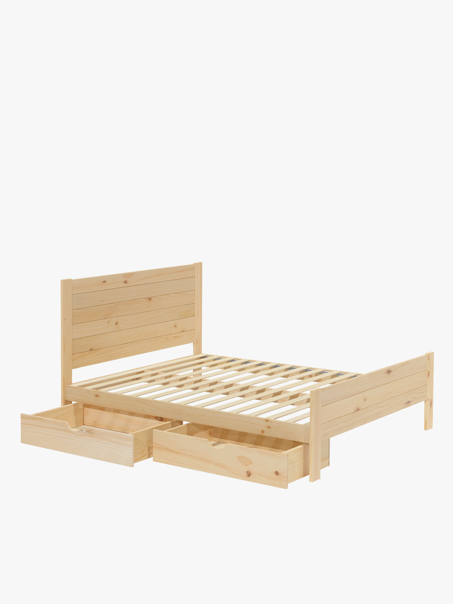 Cama 180 de madera de pino con cajones estilo caserío | LUFE