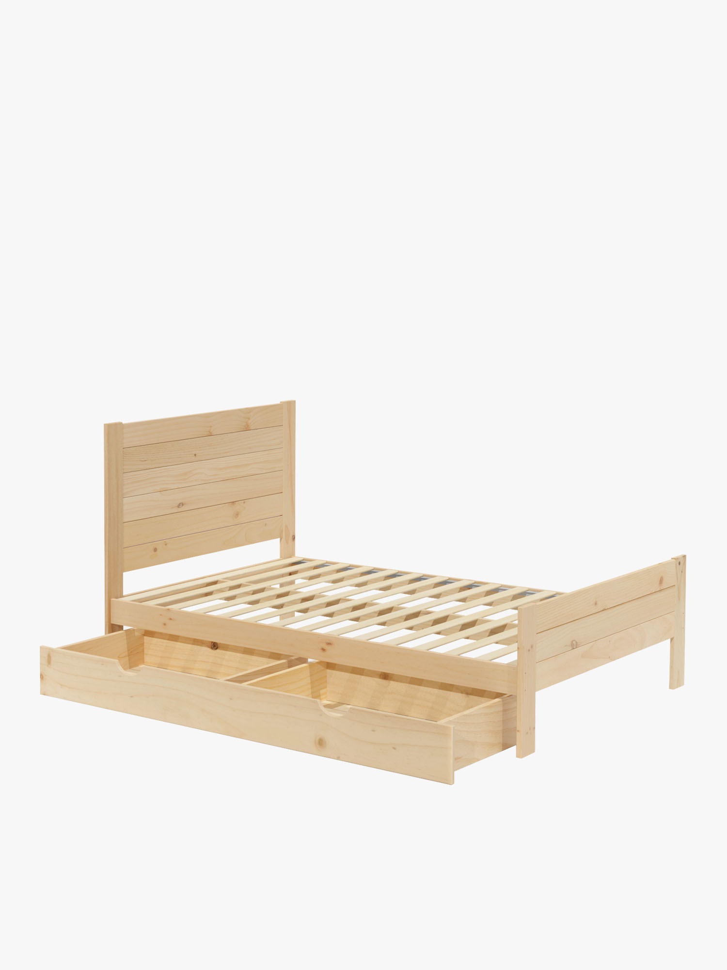 Cama 140 de madera de pino con cajón estilo caserío | LUFE