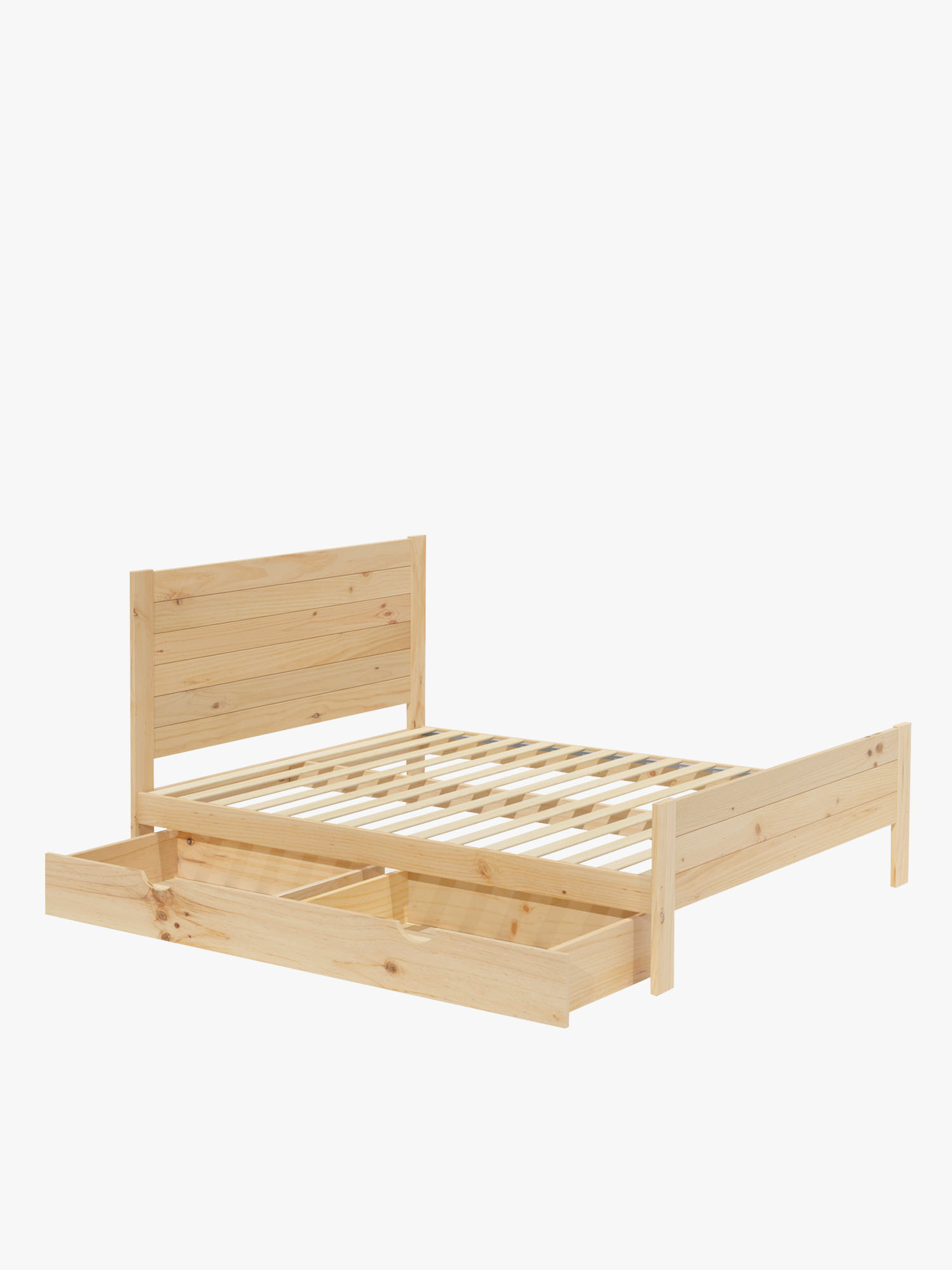 Cama 180 de madera de pino con cajón estilo caserío | LUFE