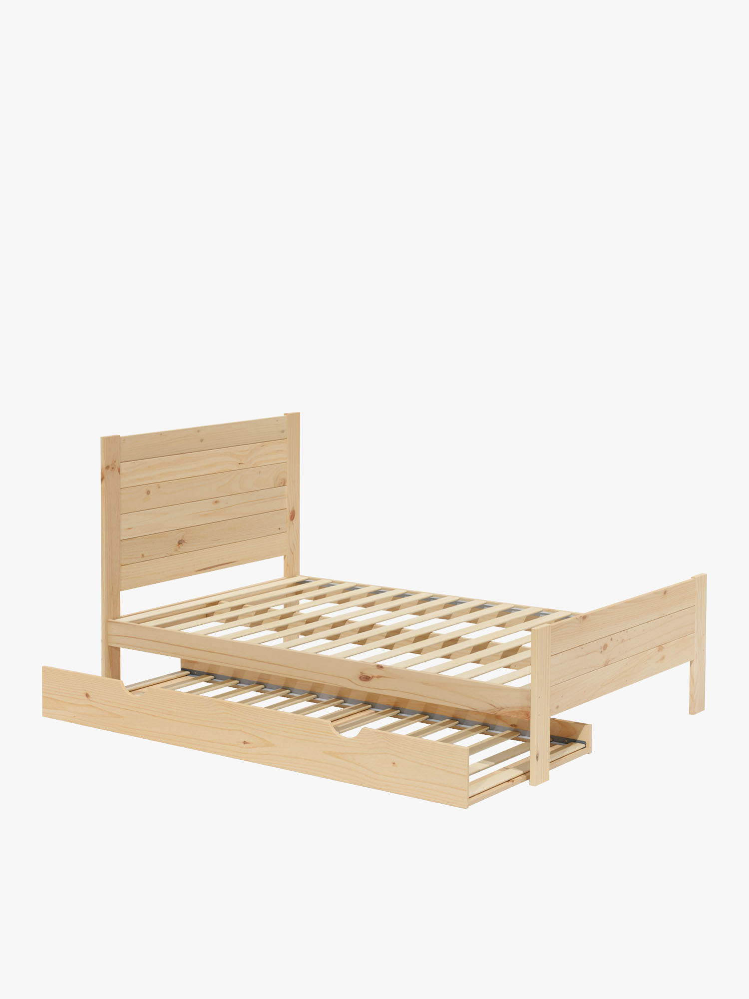 Cama 140 de madera de pino con nido estilo caserío | LUFE