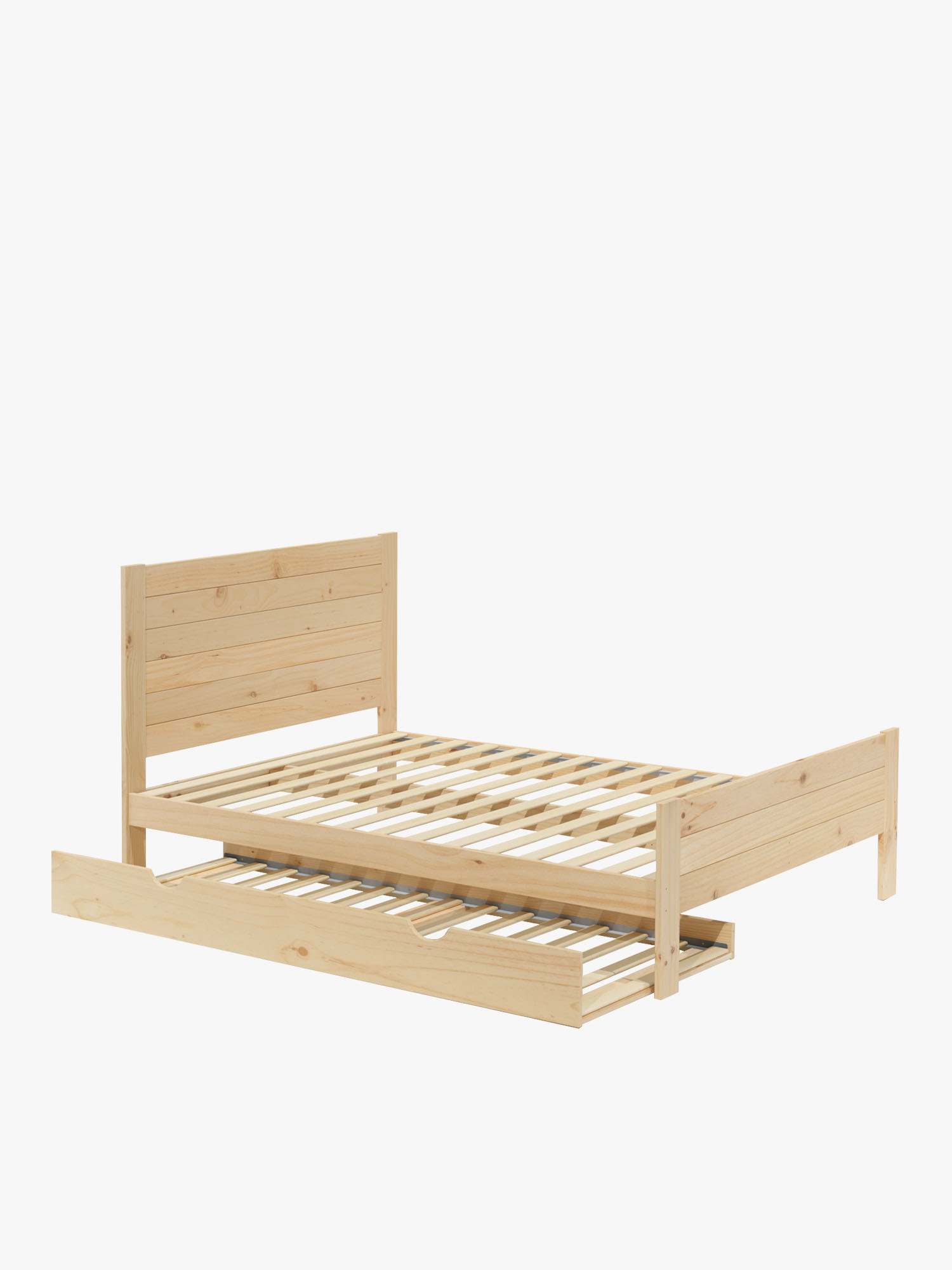 Cama 160 de madera de pino con nido estilo caserío | LUFE
